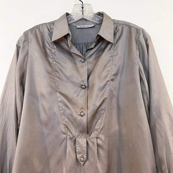 Mes Demoiselles 100% Silk Green Button Down Classic Designer Shirt Blouse 38 - Picture 4 of 10